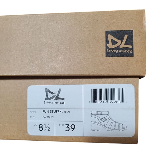 DIRTY LAUNDRY NWOT Fun Stuff Heeled Strappy Sandal In Camo Size 8.5 EUR 39 - Picture 13 of 13